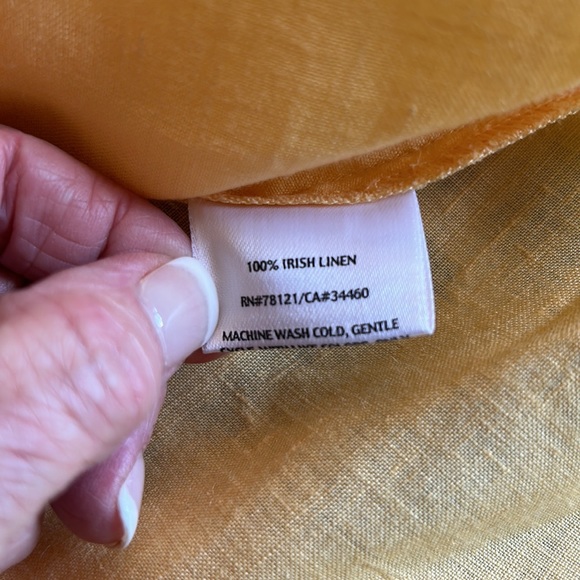 Eileen Fisher Irish linen sequin trim split-neck tunic szM - Picture 14 of 15